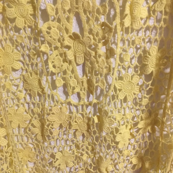 Yellow Lace Cardigan (NWOT) - Picture 3 of 4